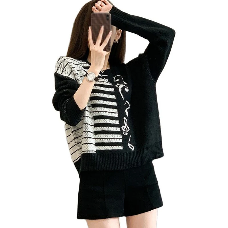

plus size loose fashion Knit Sweater women 2021autumn and winter Korean SLEEV Top female JUMPER pullover women's clothing