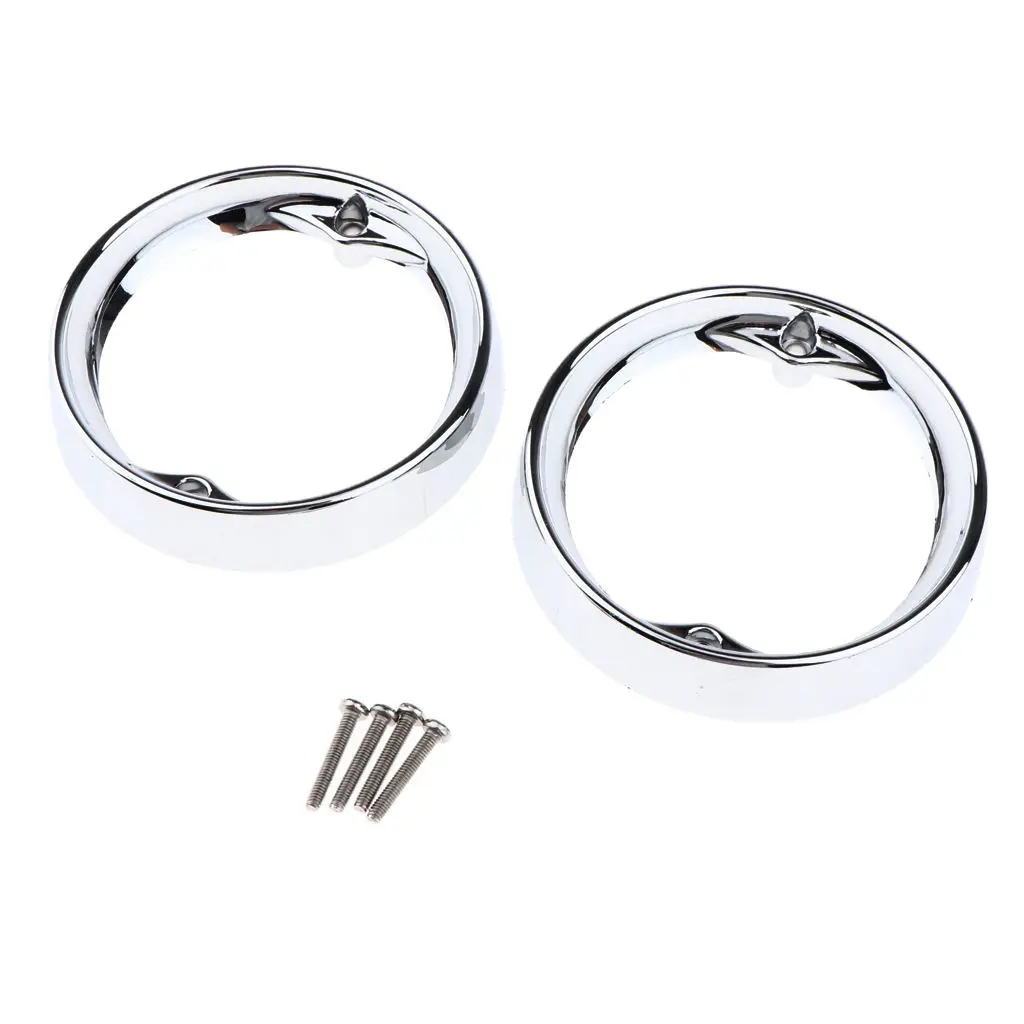 

2 Pieces Motorcycle Silver Deep Dish Turn Signal Bezel Accessories for Touring Road Glide