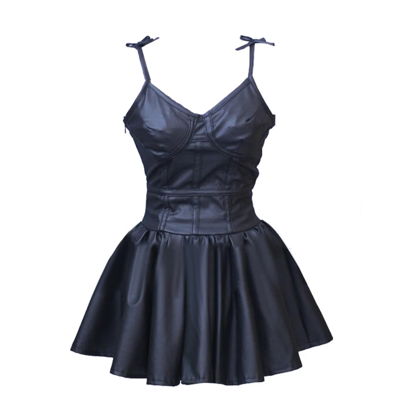 Аниме дневник будущего Gasai Yuno черная искусственная кожа маскарадный костюм