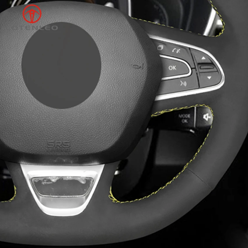 LQTENLEO черная замша DIY крышка рулевого колеса автомобиля для Renault Kadjar Koleos Megane Talisman Scenic Espace
