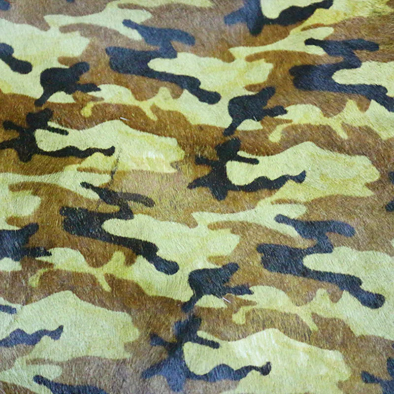

Оптовая продажа, модные мягкие ткани Camoflage из натуральной кожи с принтом конского волоса для шитья обуви, ковра, дивана, украшения сиденья