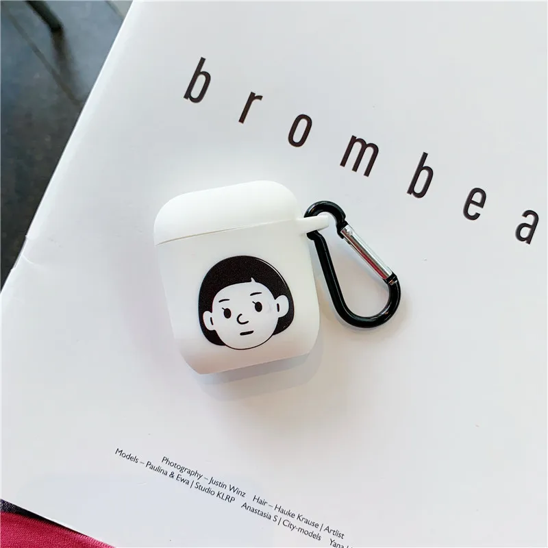 Girl Милые пары изображения для Apple Airpods крышка мультфильм силиконовый Bluetooth наушники чехол s Для Air pods 2 1 гарнитура зарядный чехол сумка - Цвет: Girl