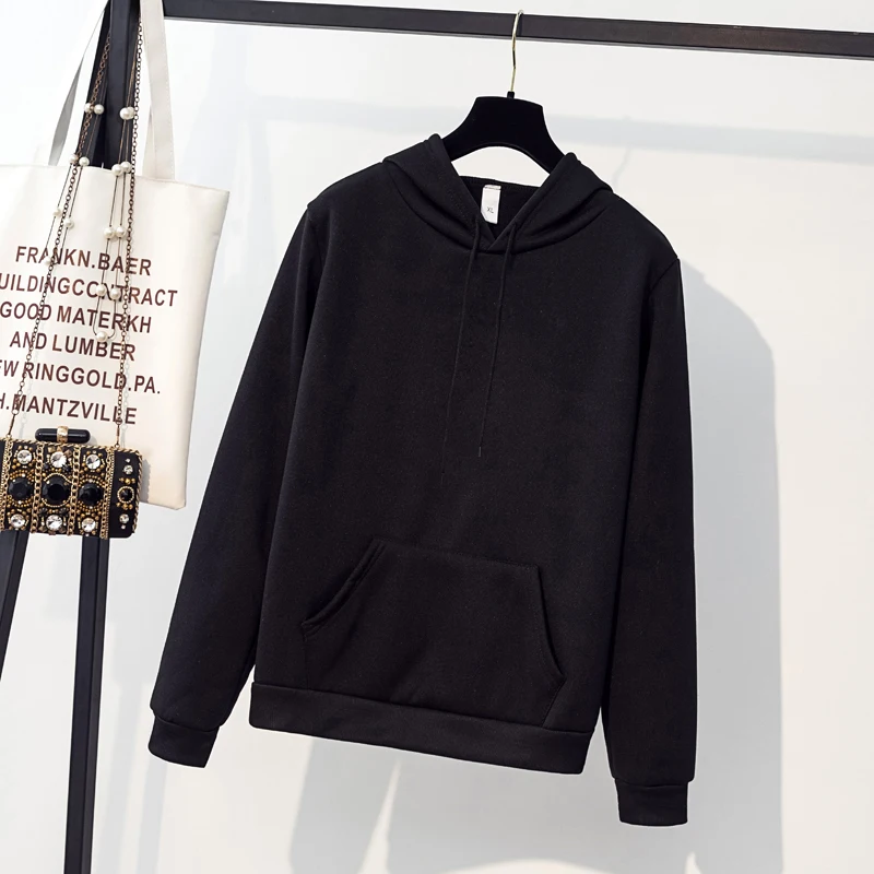 Женские толстовки осень 2020 Повседневная однотонная толстовка с капюшоном и