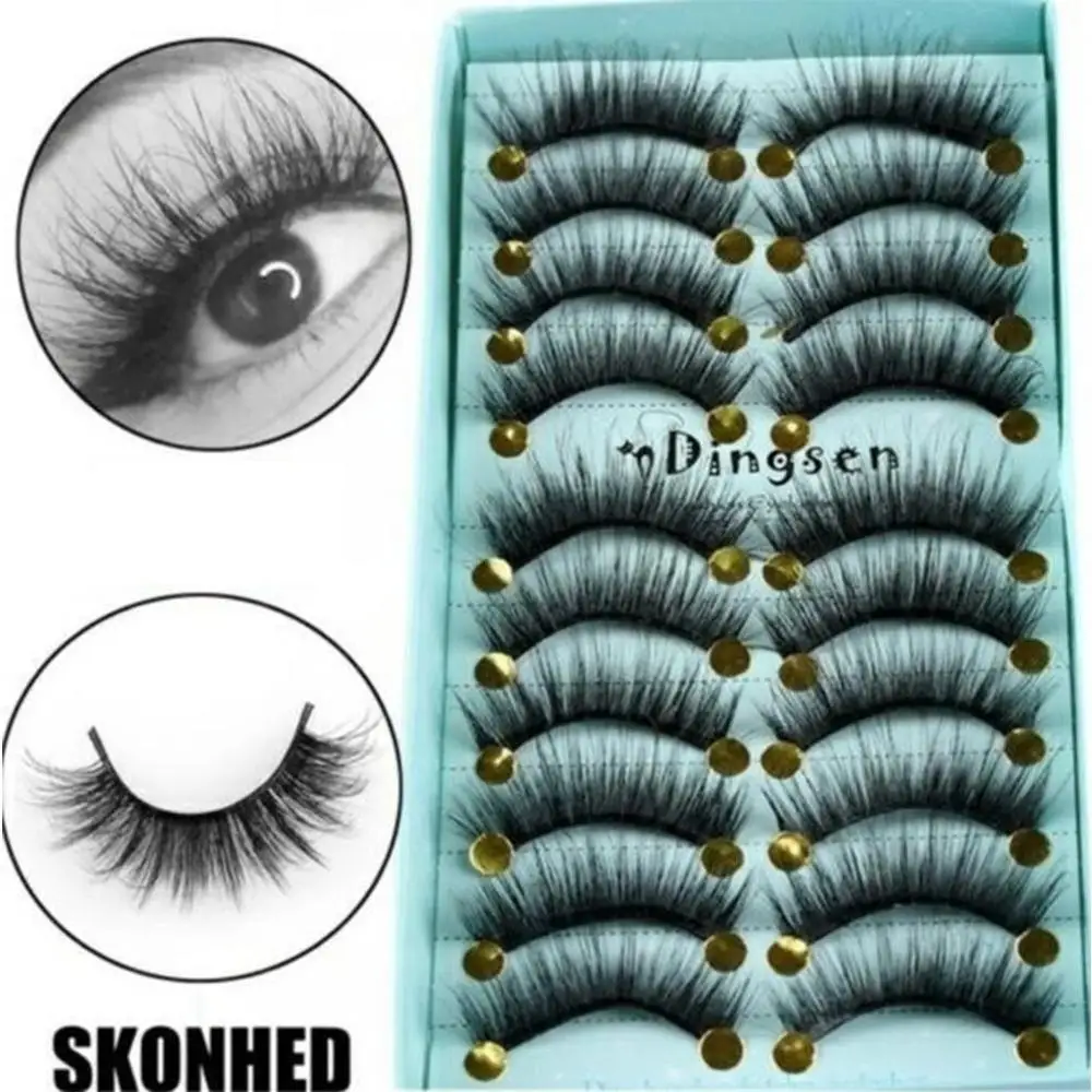 

10 Pairs Handmade 3D Soft Faux Mink Hair False Eyelashes Natural Crisscross Wispy Lashes Extension Eye Makeup Tools