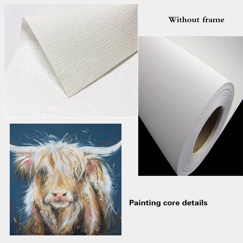 

Canvas Poster Highland Cow Wall Art Print Painting Wall Pictures Bedroom Decor No Frame