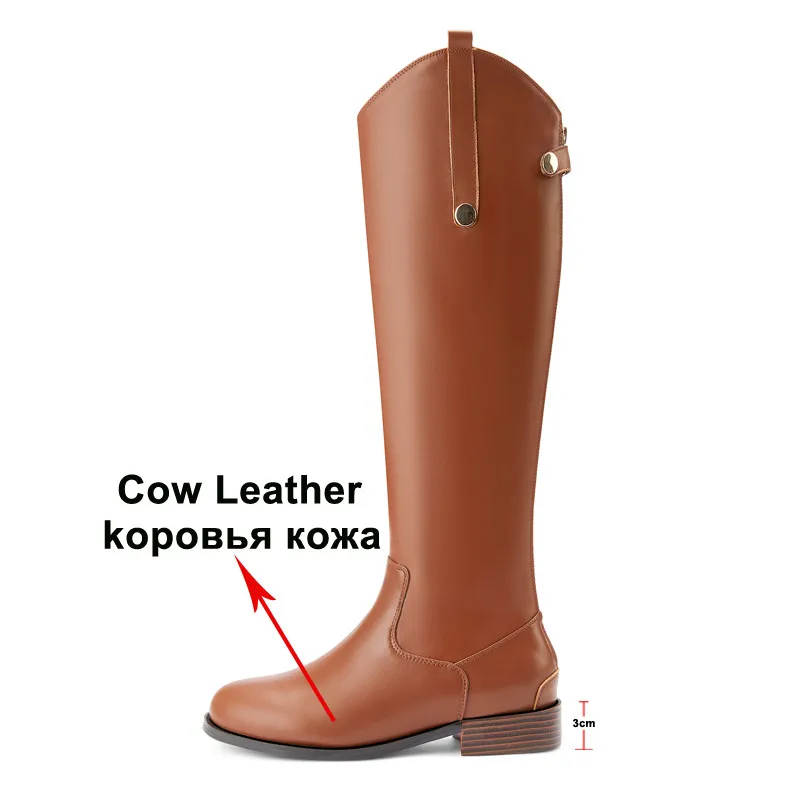 Meotina/зимние сапоги для верховой езды Женские до колена из натуральной кожи на
