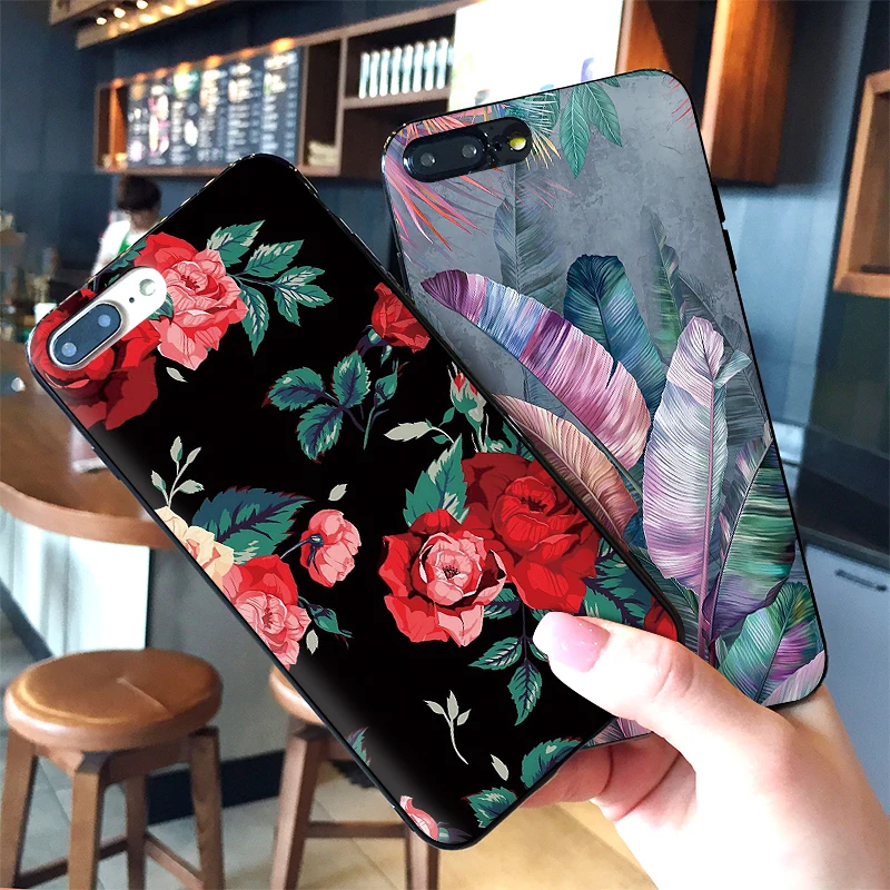 Розы с красочными цветами для Xiaomi Redmi 7 Note 4X 5A 16G 32G GO 7A K20 pro 6 5 8 Pro роскошный черный