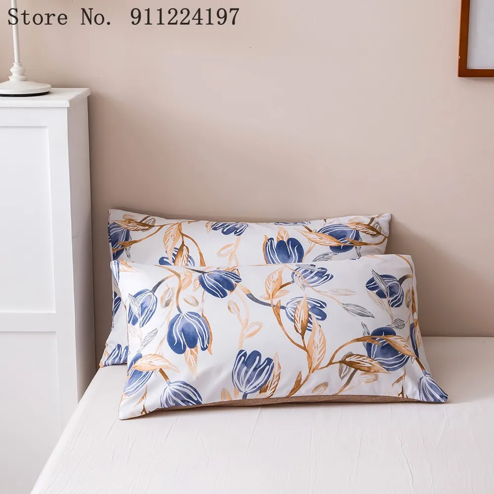 

Small Floral Bedding Set 100% Cotton Soft Comforter Quilt Cover with Pillowcase Guest Room Adults US Twin Bed Duvet Cover Set