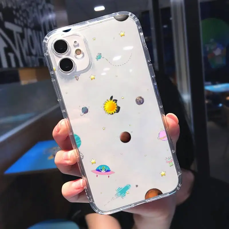 

Starry Universe Phone Case Transparent for iPhone 11 12 mini pro 8 7 6 6S XS MAX Plus X 5S SE 2020 XR