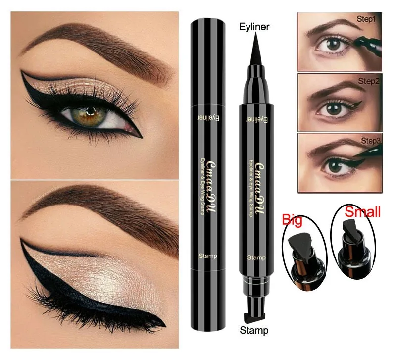 

TSMC big Seal Stamp Liquid Eyeliner Pen Waterproof Fast Dry Black Eye Liner Pencil With Eyeliner Cosmetic Double-ended Eyeliner