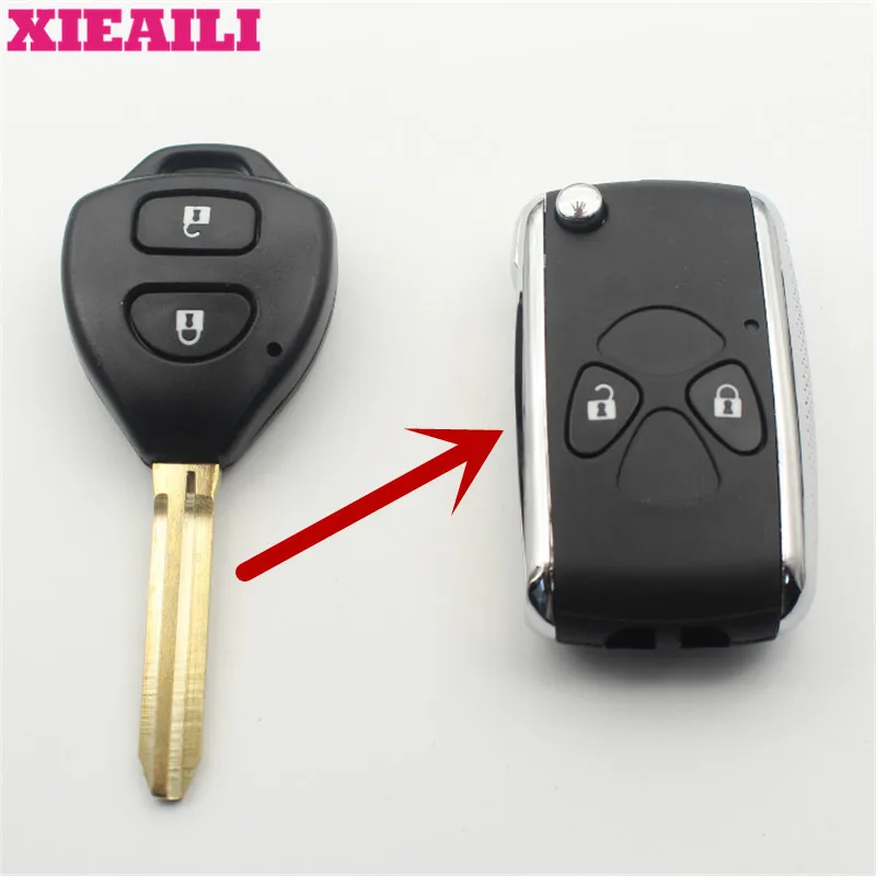 XIEAILI OEM 10 шт. 2 кнопки модифицированный Флип складной дистанционный ключ чехол для