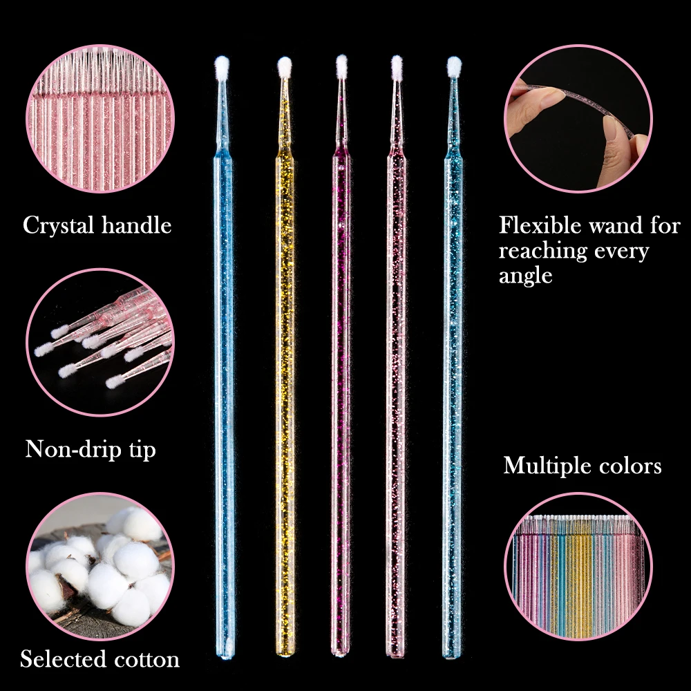 100 искусственные Кристальные одноразовые микрощетки фотощетка для удаления