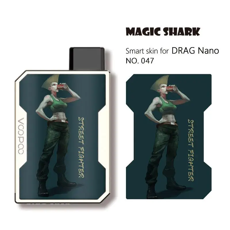 Волшебная Акула модная игра цветок Супер Saiyan лист Дракон шар Череп Джинкс Лига Легенд чехол наклейка пленка для кожи для Voopoo Drag Nano 041-050 - Цвет: 047