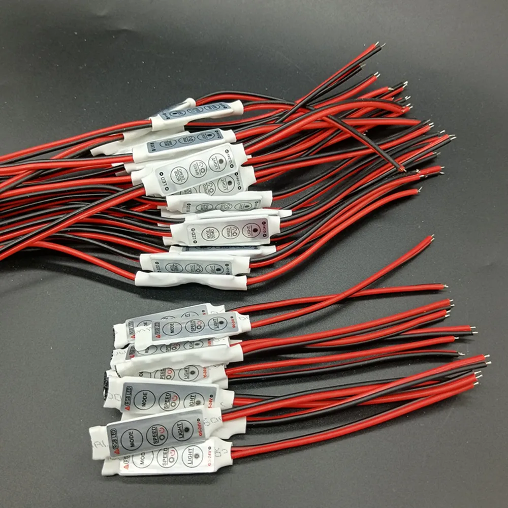 

10pcs DC 5V-12V-24V 12A 3Keys Mini LED Controller Dimmer Driver For RGB 5050/3528/2835/5730/5630/3014 SMD Strip Lights