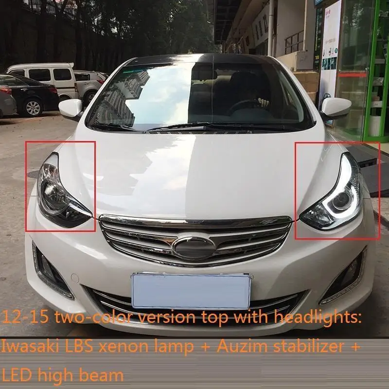 MODEL B Автомобильные Внешние Luces Neblineros Para Автомобильные светодиодные Drl фары Задние Автомобильные фары в сборе 12 13 14 15 для hyundai Elantra - Цвет: MODEL B