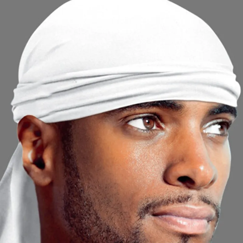 

Spandex King S Durag Hat Durags Bandanna Turban Wigs Headwear Durag Hair Silky Black/White Men Headband Accessories P5W0