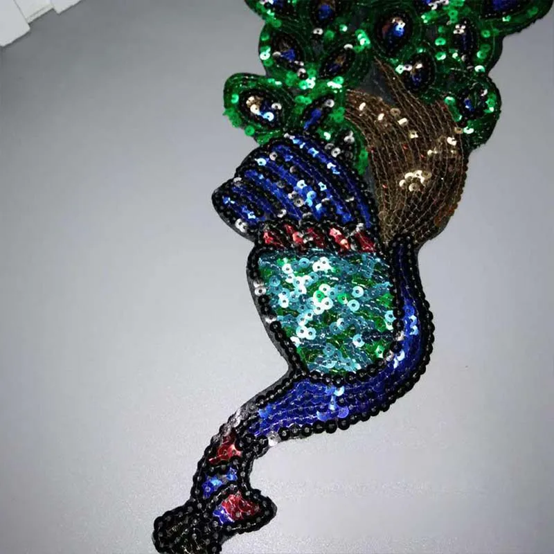 

Sequin Embroidered Cloth Sticker Peacock Sequin Cloth Sticker Pattern Decal Dress Patch Cloth Sewing Subsidy Cloth Beaded Cloth