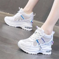 summer women breathable cow leather platform wedge fashion sneakers sport sandals high heels ankle boots casual shoes