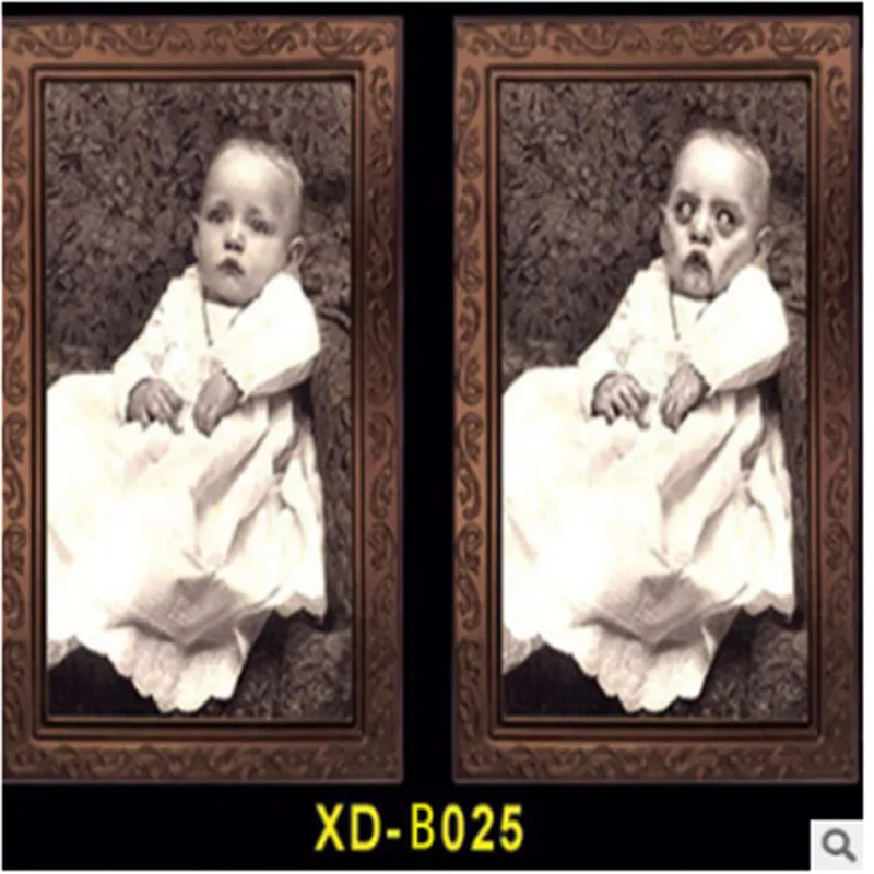Фоторамка с изображением ужасов, линзовидная, 3D, для изменения лица, фоторамка, страшный портрет, хэллоуинская страшилка, праздничное украшение для вечеринок, реквизит - Цвет: As photo shows