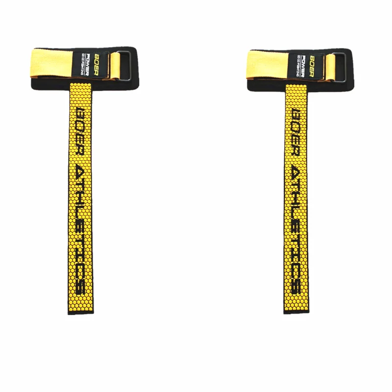 Yellow 1 pair 2 шт./лот, противоскользящий фитнес-браслет для тренажерного зала, тяжелая атлетика, ручки, ремни, гантели, тренировочные повязки на запястье, повязка на руку - Цвет: Yellow 1 pair