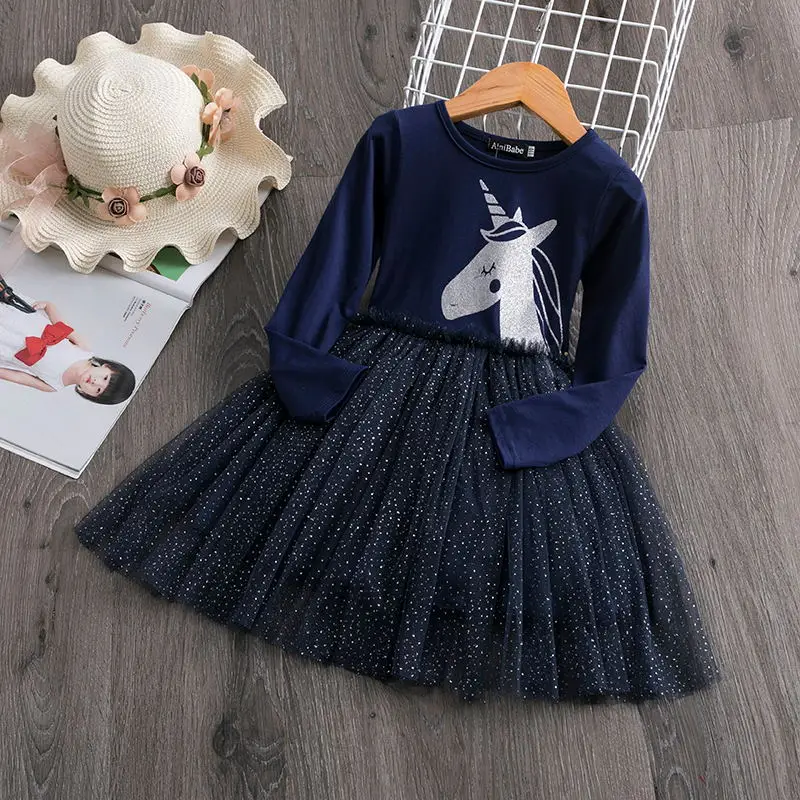 Dress 7 Осенняя одежда для девочек от 3 до 8 лет Детские платья для девочек, повседневная одежда шикарное платье на бретельках со звездами Праздничная детская одежда для маленьких девочек - Цвет: Dress 7