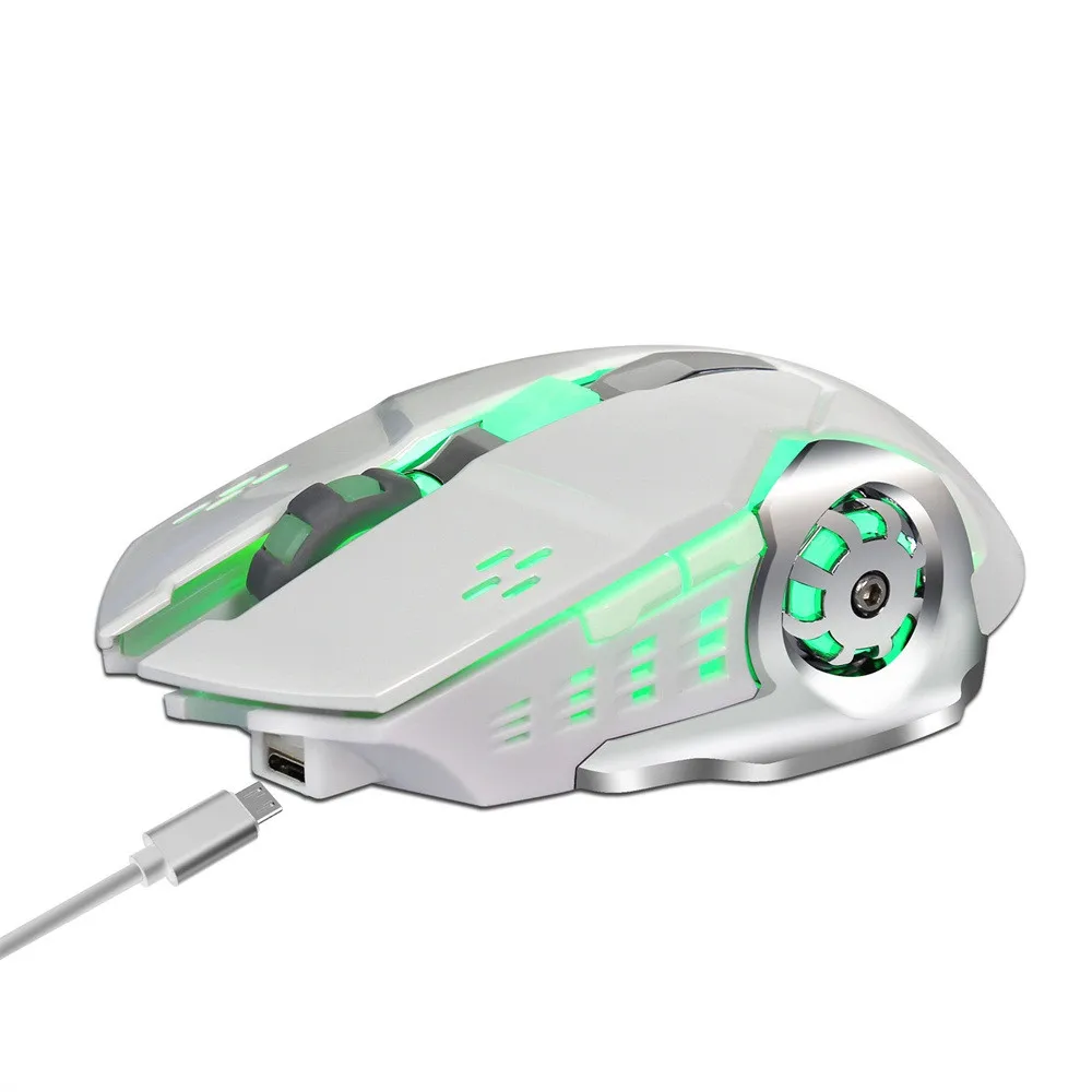 OMESHIN перезаряжаемая Беспроводная игровая мышь 2400DPI 2 4G 6 кнопок 7 цветов