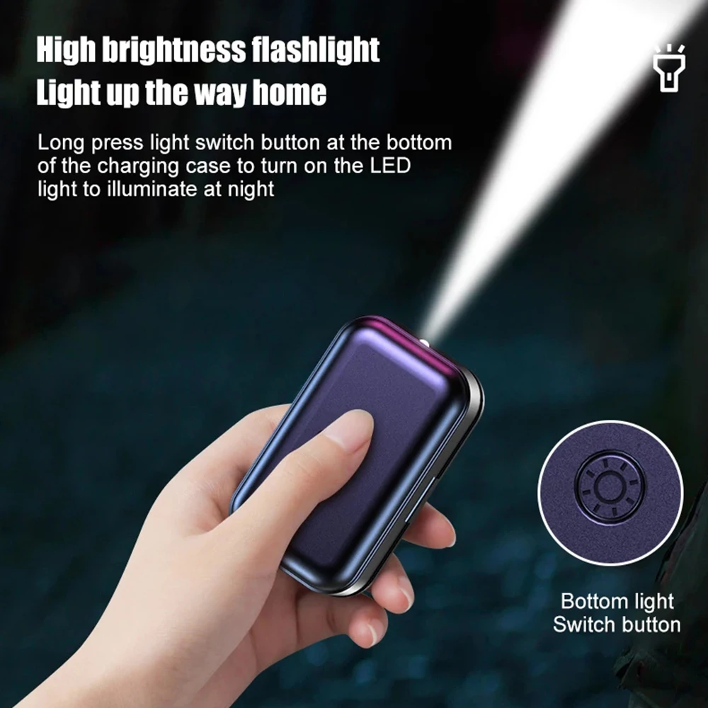 

V13 ultraviolet germicidal flashlight three true digital display 9D stereo bluetooth 5.1TWS touch wireless bluetooth headset