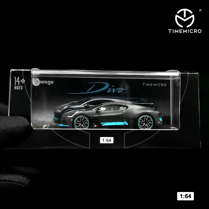 Bburago x TimeMicro 1:64 Bugatti Divo темно серый литая модель автомобиля|Наземный транспорт| |