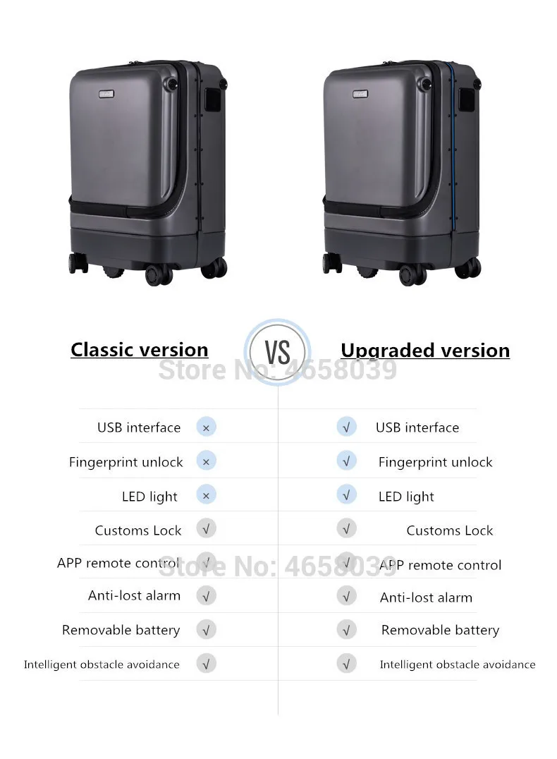 Троллейсаше из высококачественного поликарбоната электрический умный чемодан