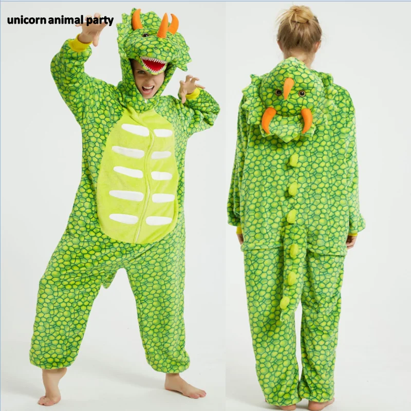 

Kigurumi Onesies Cosplay halloween green triangle dragon Men women Christmas Party Pajamas Pyjamas costumes carnival costume