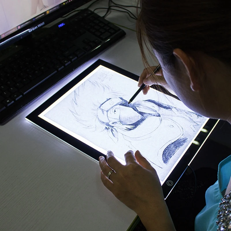 

A4 LED Light Pad Artist Light Box Table Tracing Drawing Board Pad Diamond Painting Embroidery Tools