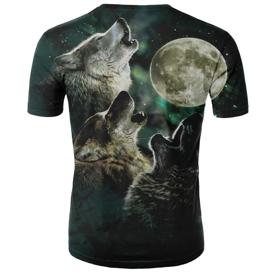 

2021 Newest Wolf 3D Print Animal Cool Funny T-Shirt Men Short Sleeve Summer Tops t shirt Male Fashion Casual T shirts Male Tops