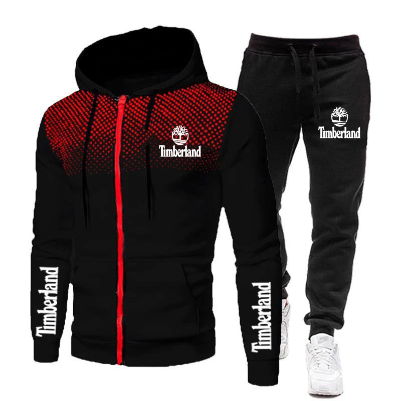 

2021New Men's Football Sets Zipper Hoodie+Pants Two Pieces Casual Tracksuit Male Sportswear Gym Brand Clothing Sweat Suit