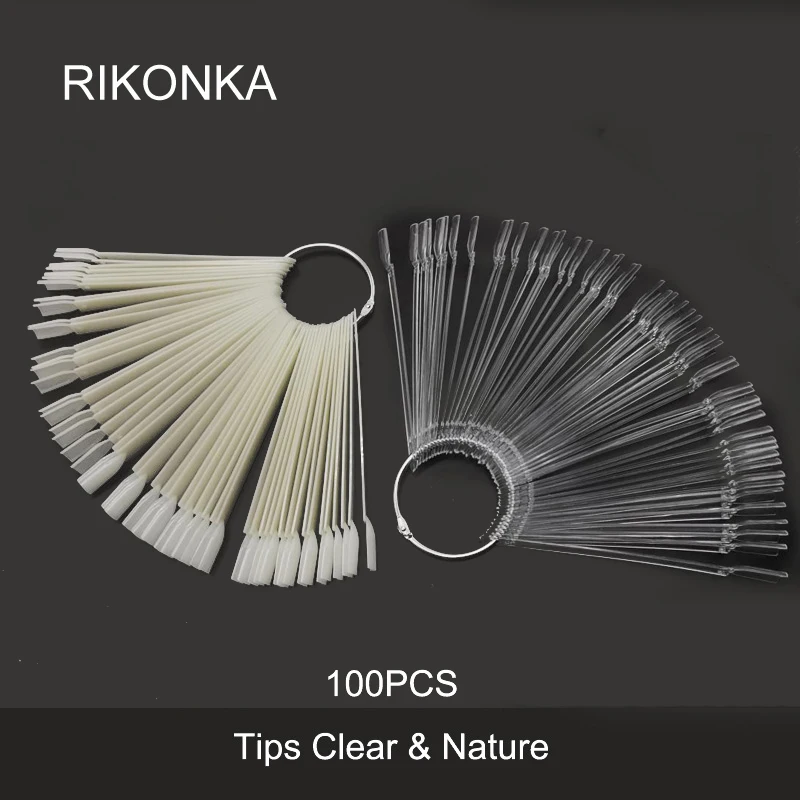 H015-2 Nature Clear 1 набор, искусственные ногти, накладные ногти, веер, природа, лак для ногтей, цветная карта, палитра, пряжка, кольцо, дисплей, акриловые инструменты для практики - Цвет: H015-2 Nature Clear