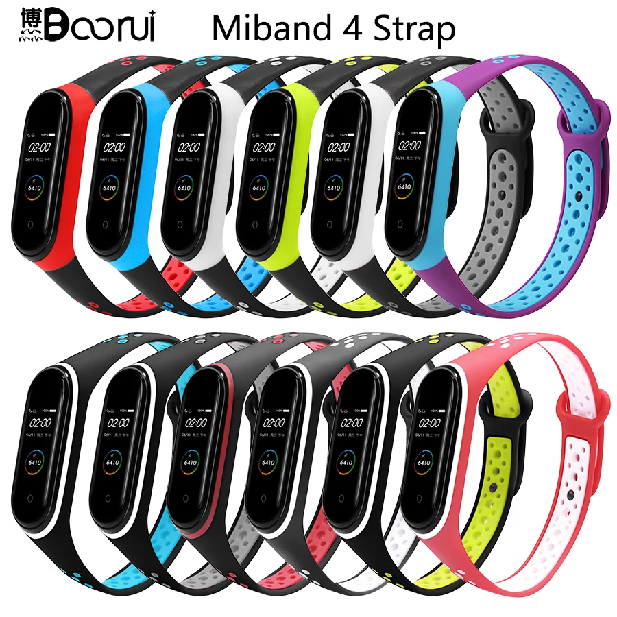 Ремешок BOORUI Sports Mi band 4 удобный браслет miband аксессуары силиконовый ремешок для xiaomi