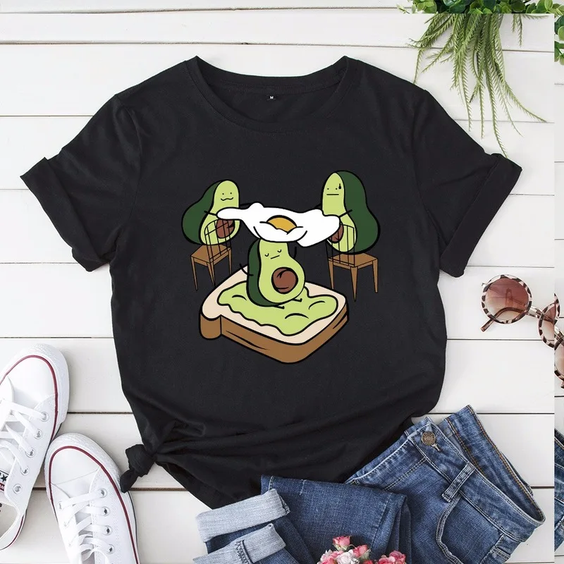 Футболка JCGO женская из хлопка повседневный топ с круглым вырезом и коротким