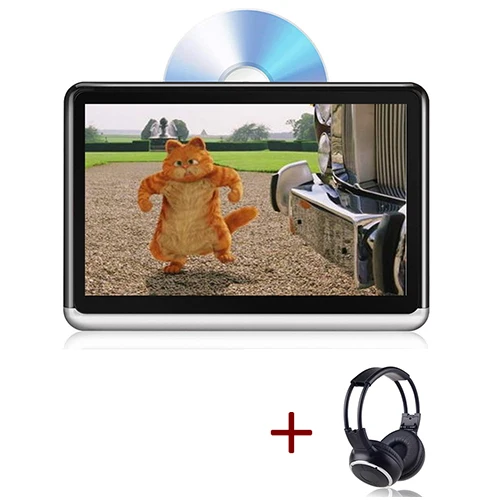 with BT headphone YAZH 10,2 дюймов Android 6,0 Автомобильный 1 подголовник монитор 4500 мАч батарея ips экран 1366*768 CD DVD плеер wifi Bluetooth зеркало ссылка - Цвет: with BT headphone