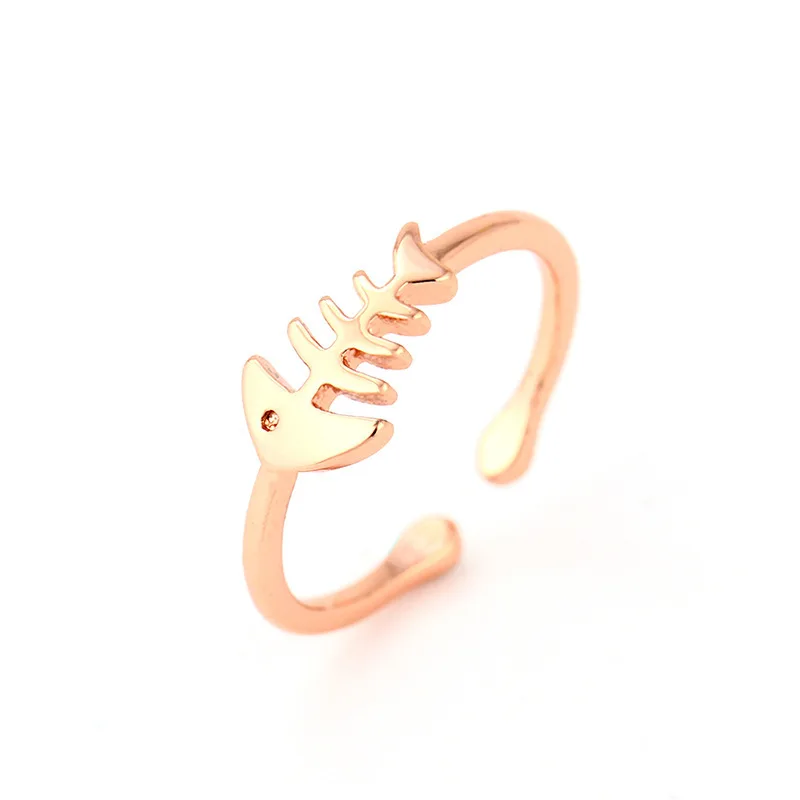 

Fashion Classic Punk Style Fishbone Tail Ring Adjustable Opening Bow and Arrow Ring Men and Women Jewelry Wholesale