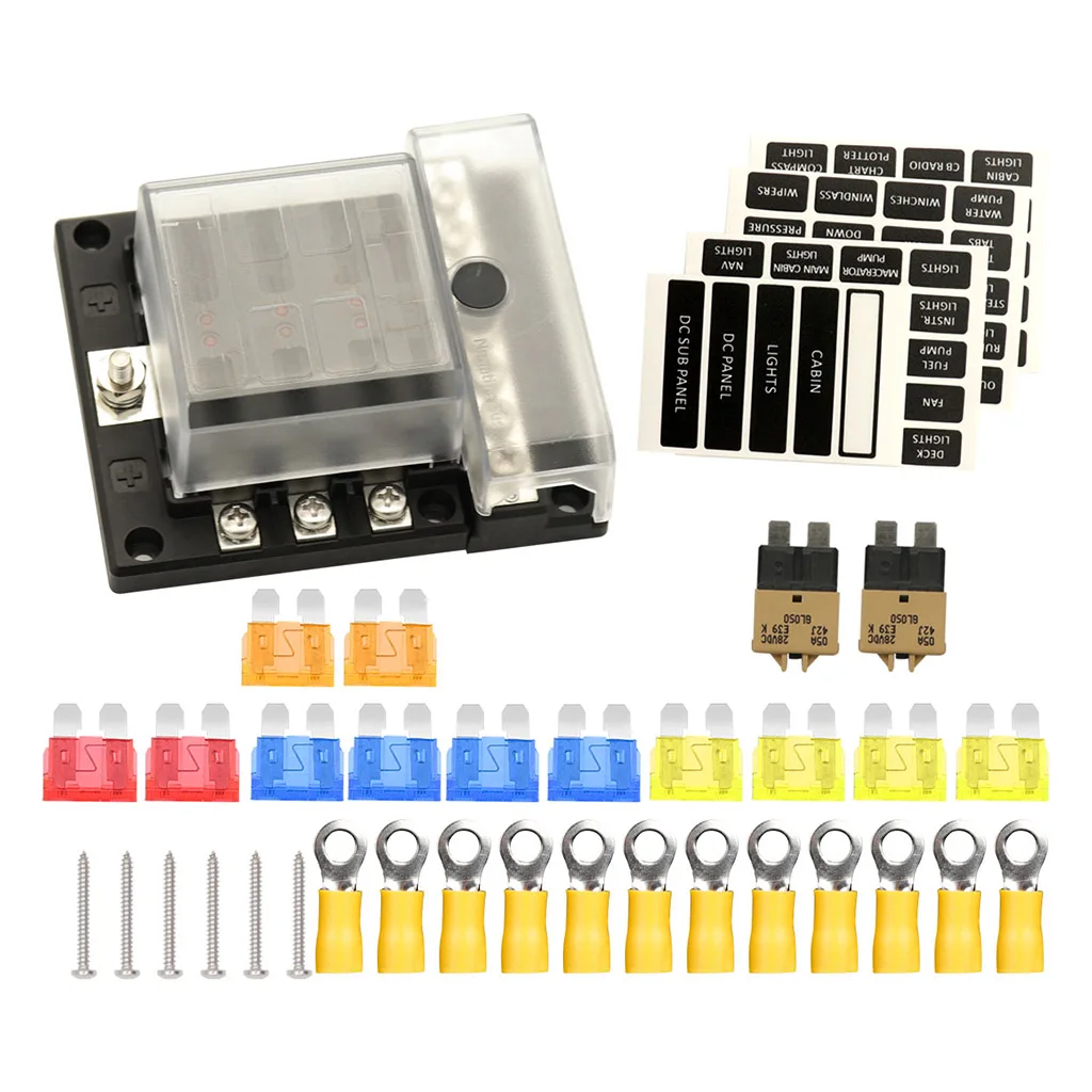 6-полосный блок предохранителей со светодиодным индикатором 12 в 32 | Автомобили и