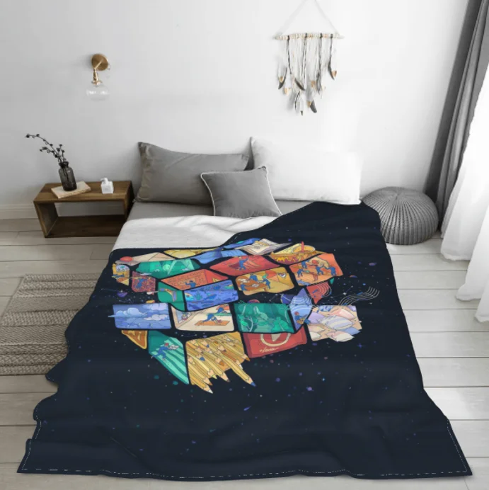 

Волшебный квадратный printin одеяла фланелевые весна/осень дышащий легкий