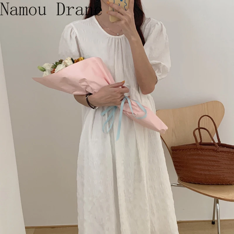 Женское Плиссированное Платье с V-образным вырезом и длинным рукавом-фонариком |