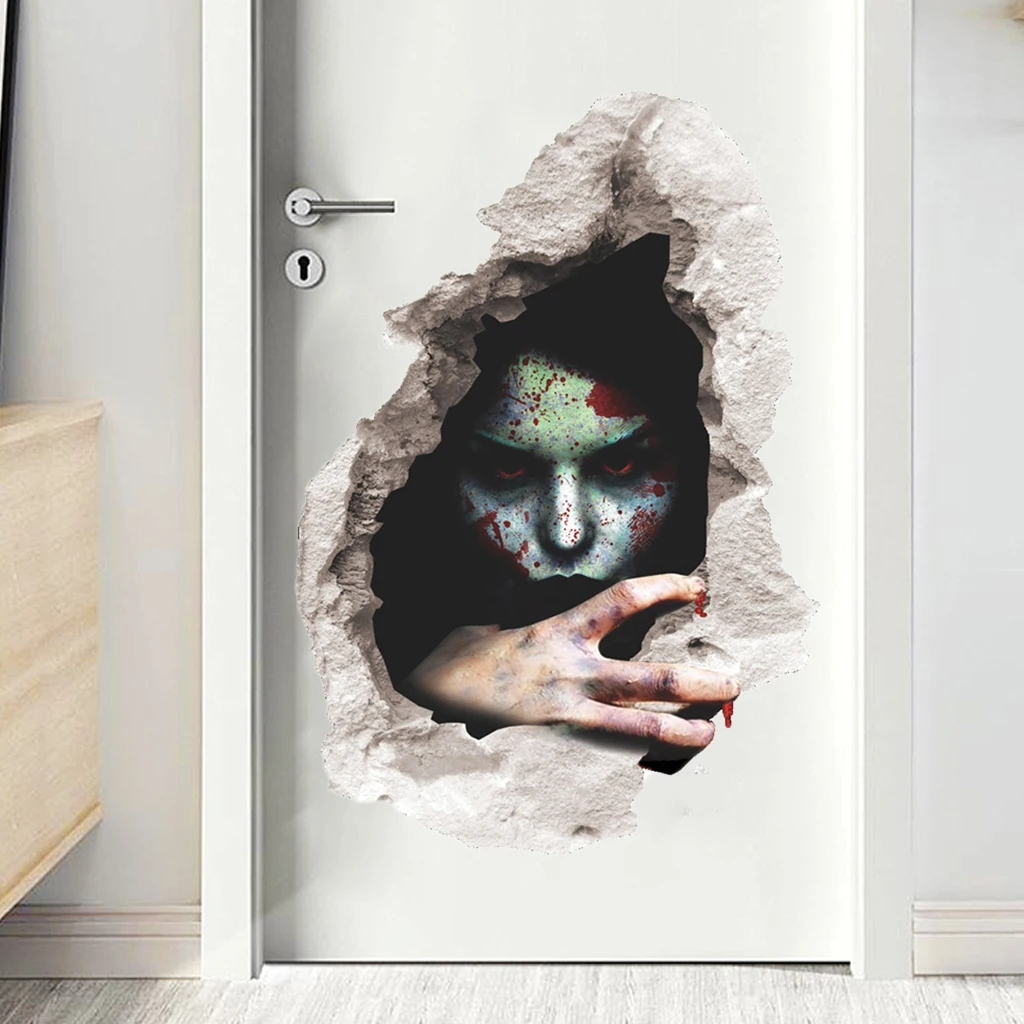 Украшение на Хэллоуин 3d взгляд страшная кровавая разбивка декор для домашней