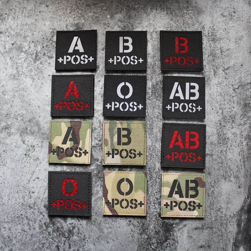 Кровяной тип ИК патч A + B O AB POS положительный Быстрый Тактический шлем стикер