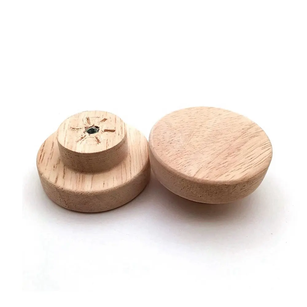 10/20pcs Home Accessory 50x25mm Natural Wood Bedroom Furniture Handles Round Pull Knobs For Drawer Shoebox Cupboard Cabinet Door |