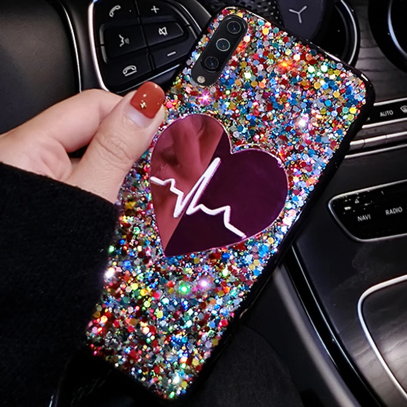 Большой чехол с блестками для Samsung Galaxy A10 A20 A30 A40 A50 A60 A70 A80 A90 A20E A10E J4 J6 J8 A6 A8 2018 Note 8 9 10