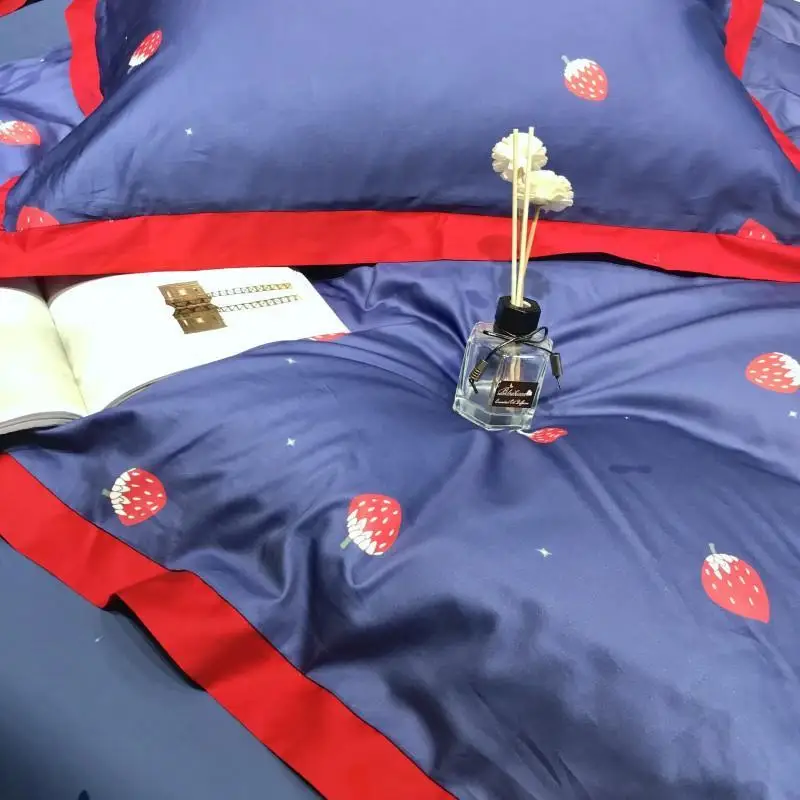 Постельное белье J 2020 синее в стиле принцессы Комплект постельного белья из