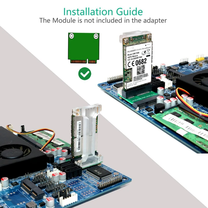 Мини PCI-E/адаптер mSATA для 3G/4G WWAN LTE GPS и карточка MSATA (вертикальная установка) |