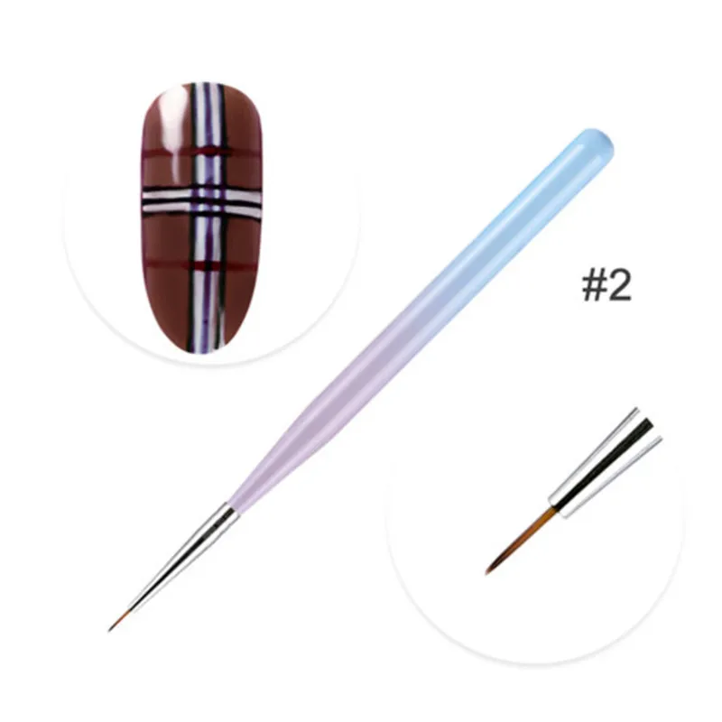 8 Styles Nail Art Stripes lines liner Image Painting Brush Acrylic Powder UV GEL Extension Builder Drawing Pen
