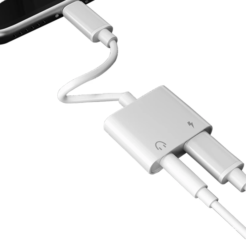 2 в 1 Aux разъем для наушников аудиоадаптер зарядный кабель Iphone 7 8 Plus X освещения 3 5