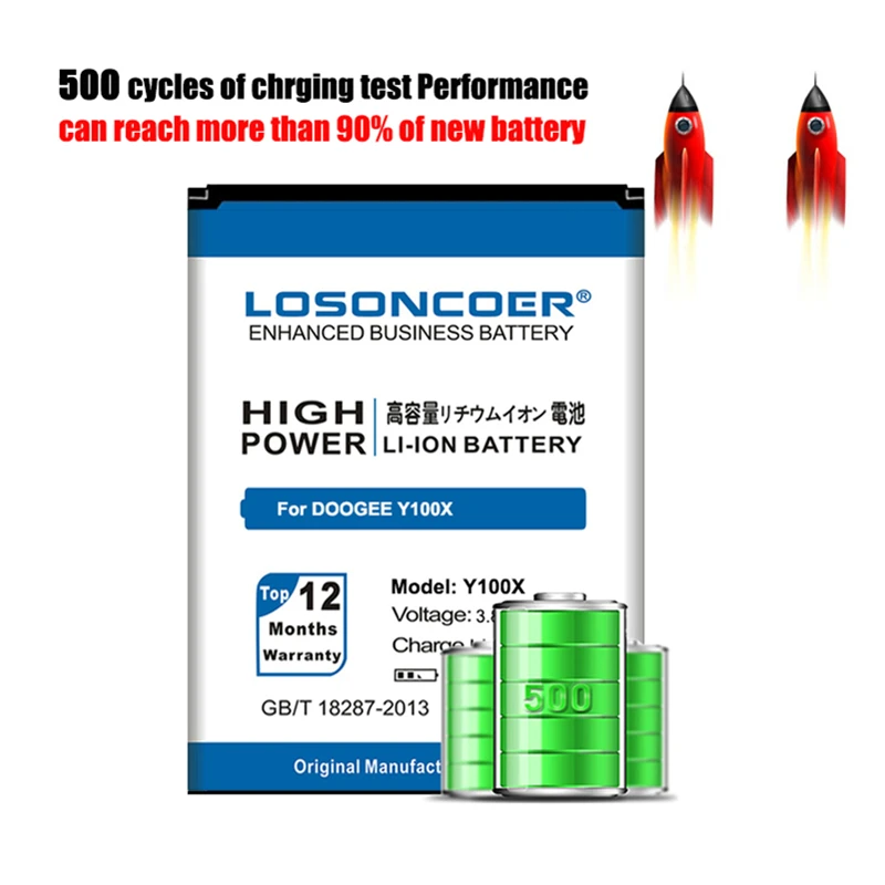 Аккумулятор LOSONCOER 3100mAh Y100X для телефона DOOGEE NOVA Y100X|phone battery|battery for doogee y100xbattery |